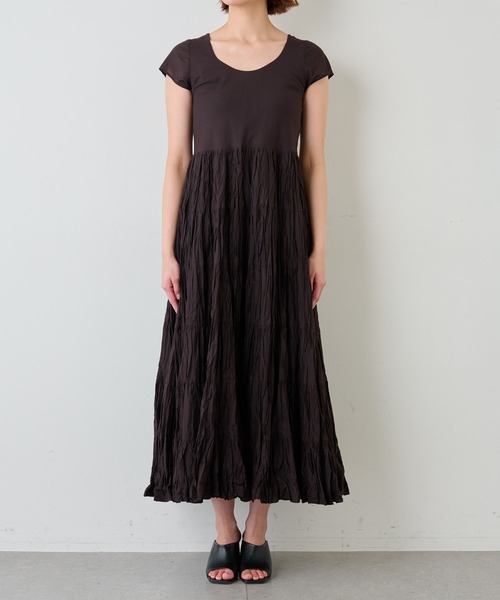「MARIHA」 ノースリーブワンピース 38 ダークブラウン レディース_画像8