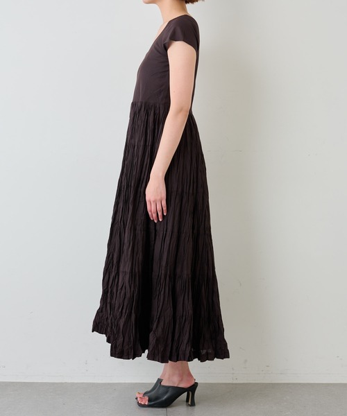 「MARIHA」 ノースリーブワンピース 38 ダークブラウン レディース_画像9