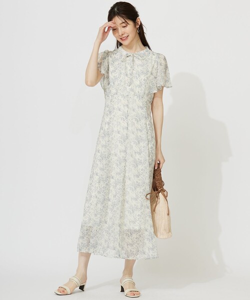 「ANY SIS」 半袖ワンピース 1 ベージュ レディース_画像4