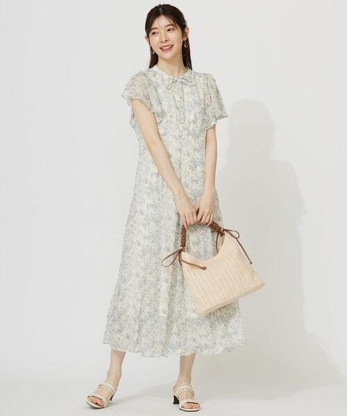 「ANY SIS」 半袖ワンピース 1 ベージュ レディース_画像5