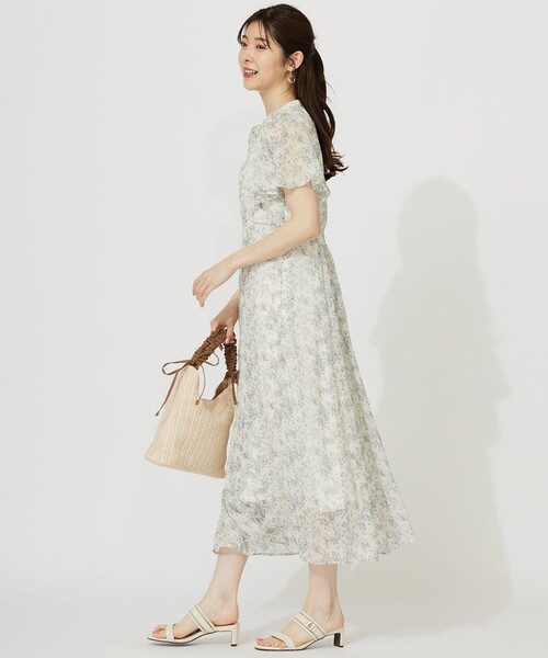 「ANY SIS」 半袖ワンピース 1 ベージュ レディース_画像6