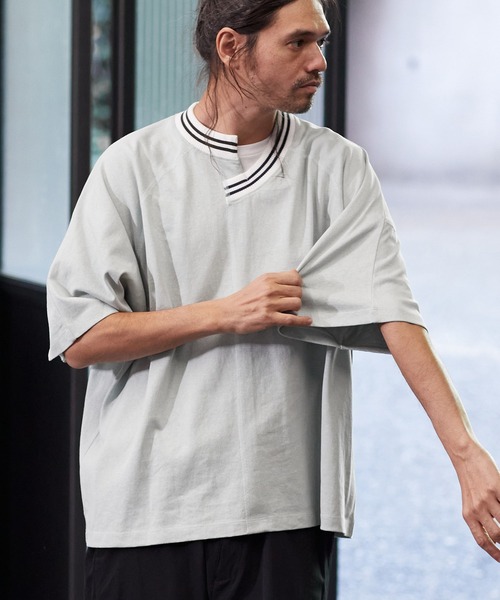 「a lit r」 半袖Tシャツ M チャコール メンズ_画像2