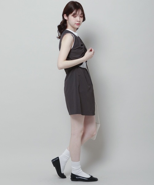 「ALAND」 ノースリーブワンピース FREE チャコール レディース_画像2