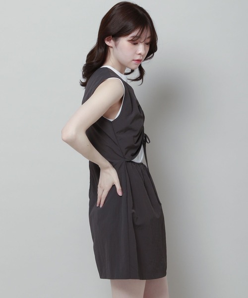 「ALAND」 ノースリーブワンピース FREE チャコール レディース_画像4