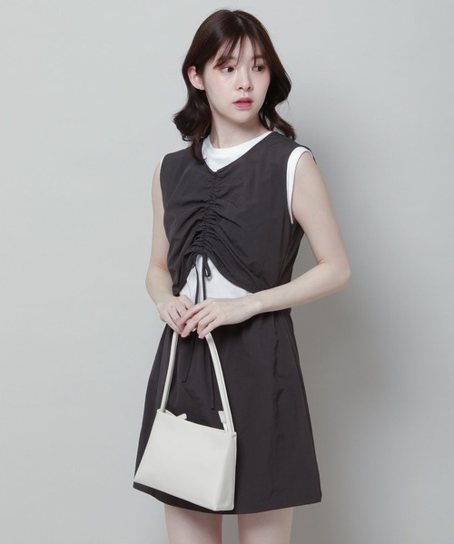 「ALAND」 ノースリーブワンピース FREE チャコール レディース_画像5