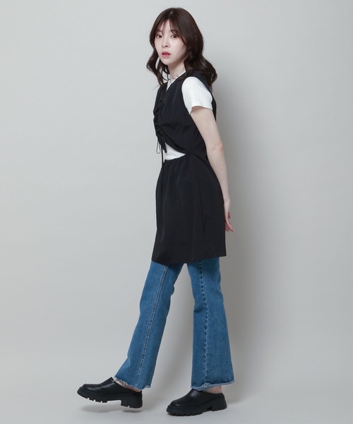 「ALAND」 ノースリーブワンピース FREE チャコール レディース_画像6