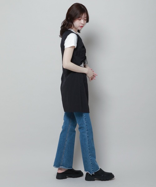 「ALAND」 ノースリーブワンピース FREE チャコール レディース_画像7