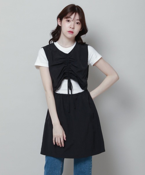 「ALAND」 ノースリーブワンピース FREE チャコール レディース_画像9