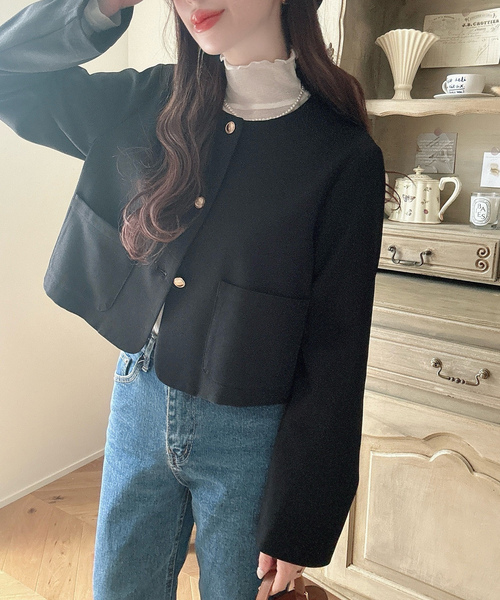 「Meiru」 ジャケット MEDIUM グレー レディース_画像3