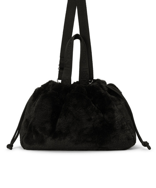 【値下げ】レスポートサック ファー バックパック リュックサック 黒 LeSportsac（レスポートサック） トートバッグ FUR DRAWSTRING TOTE
