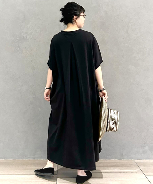 「JOURNAL STANDARD LUXE」 半袖ワンピース - ブラック レディース_画像3