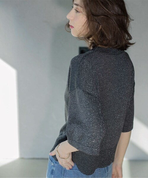 「OPAQUE.CLIP」 半袖ニット 38 ピンク レディース_画像4