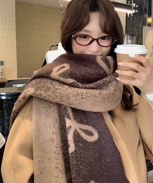 zucca ズッカ　縮絨　メッシュ編み ブラウン　マフラー　ストール　スカーフ ZUCCa（ズッカ） ストール マフラー ウールマフラー / ストール / S