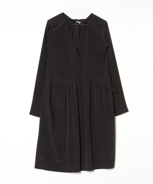 「UNION LAUNCH」 ドット柄長袖ワンピース X-SMALL ブラック レディース_画像2