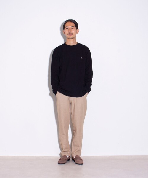 「GLOSTER」 長袖Tシャツ S ベージュ メンズ_画像2