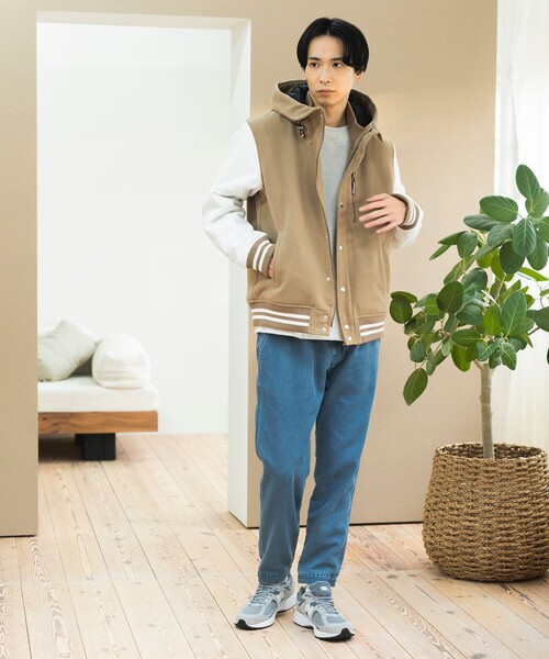 「BEAMS HEART」 スタジャン SMALL ベージュ メンズ_画像9