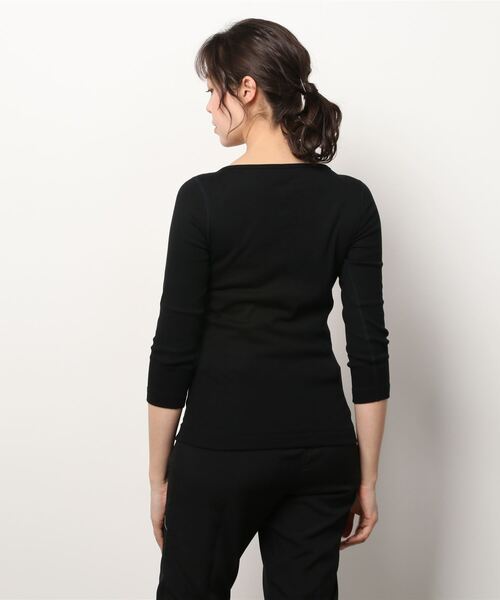 「three dots」 7分袖カットソー SMALL ブラック レディース_画像3