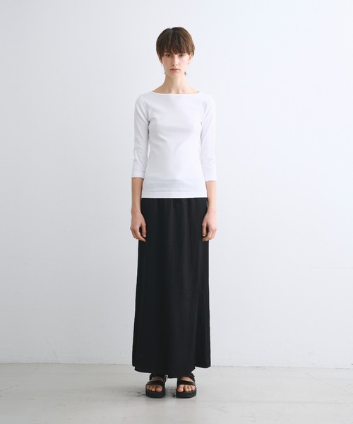 「three dots」 7分袖カットソー SMALL ブラック レディース_画像8