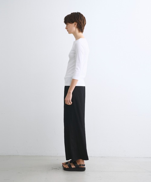 「three dots」 7分袖カットソー SMALL ブラック レディース_画像9