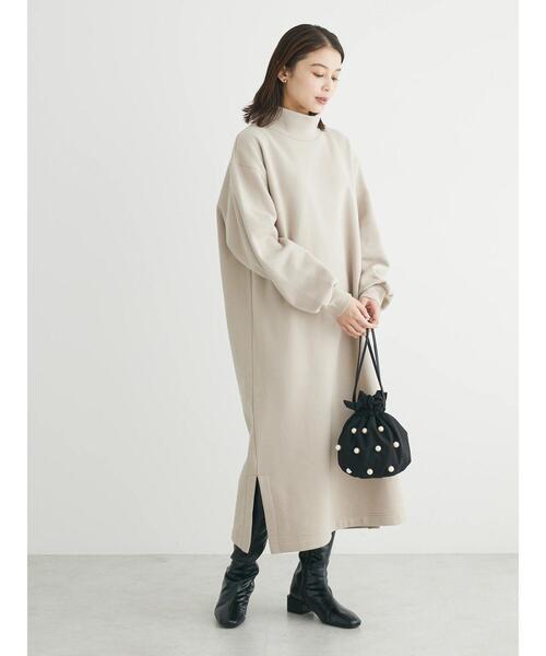 「Green Parks」 「chocol raffine robe」長袖ワンピース FREE グレイッシュベージュ レディース_画像3