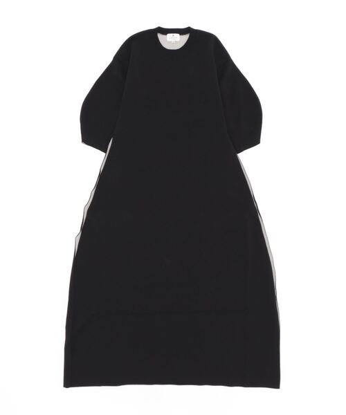 LANVIN en Bleu 「LANVIN Bleu」 半袖ワンピース 38 ブラック