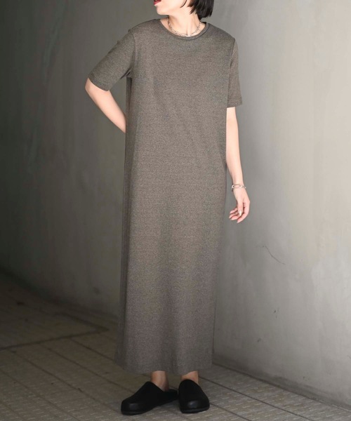 「＆HALF」 「noa-ge」半袖ワンピース M ブラック レディース_画像9