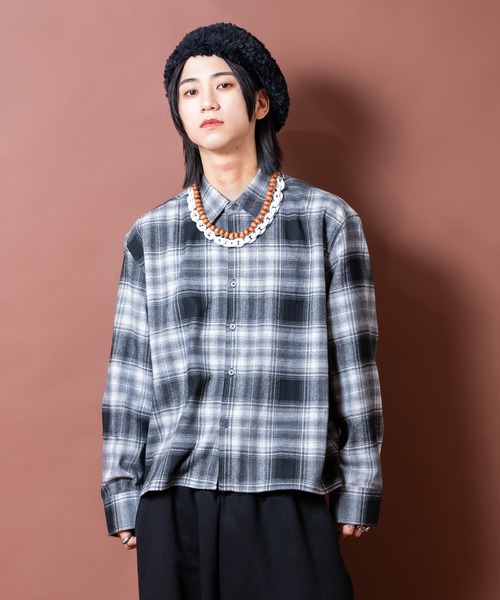 「ankoROCK」 「n.floor」長袖シャツ ONESIZE ブルー メンズ_画像4