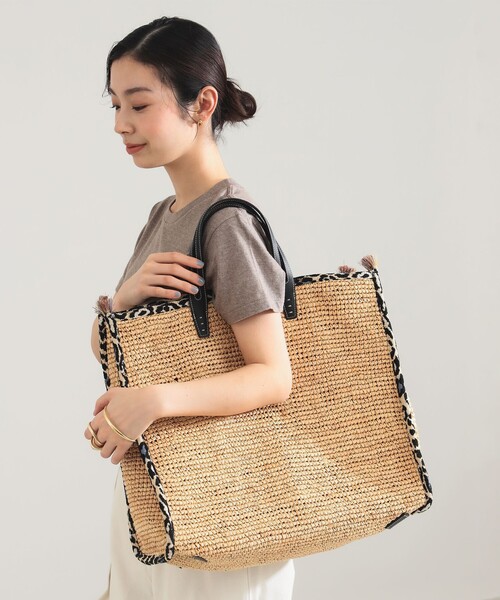 トートバッグ A VACATION / TANK ラフィア LEOPARD トートバッグ レディースの画像
