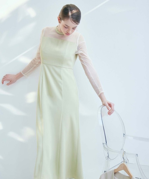 AIMER（エメ） ドレス チュールフリルビスチェ×ロングスリーブ
