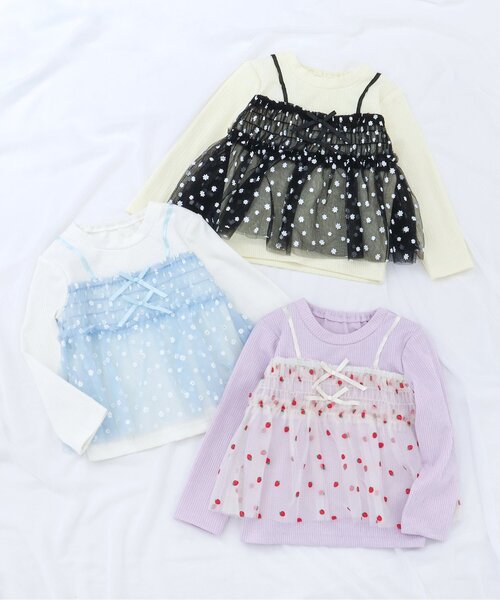 apres les cours（アプレレクール） tシャツ 「リンク」いちご・花柄
