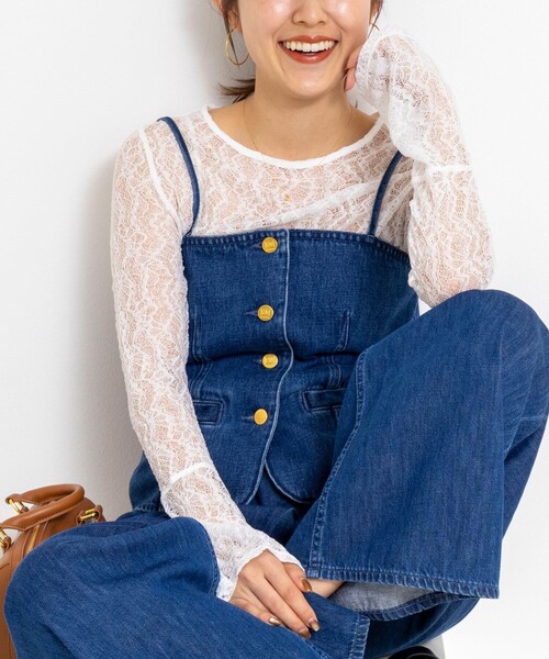 NOLLEY'S（ノーリーズ） tシャツ ウォッシャブル袖フレアレースロンT