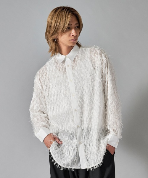 「REGIEVO」 長袖シャツ MEDIUM ブラック メンズ_画像4