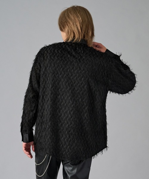 「REGIEVO」 長袖シャツ MEDIUM ブラック メンズ_画像8