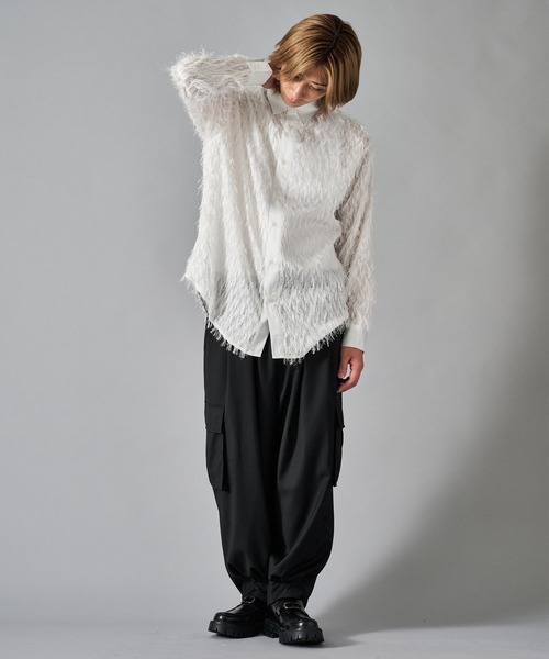 「REGIEVO」 長袖シャツ MEDIUM ブラック メンズ_画像9