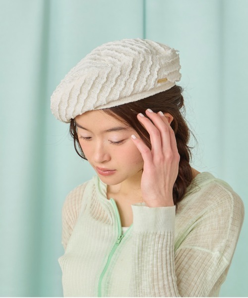 「kaorinomori」 ベレー帽 M/57.5cm ホワイト レディース_画像3
