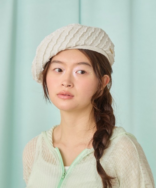 「kaorinomori」 ベレー帽 M/57.5cm ホワイト レディース_画像4