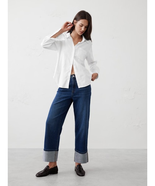 「BANANA REPUBLIC FACTORY STORE」 長袖シャツ X-SMALL ブルー レディース_画像8