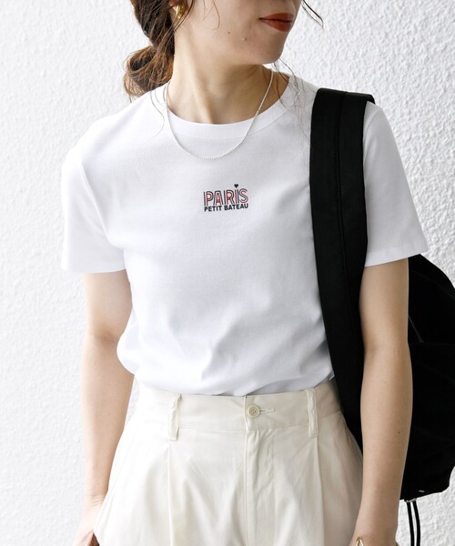 「PETIT BATEAU」 半袖Tシャツ ONE SIZE ホワイト レディース_画像3