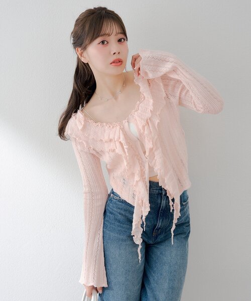 TO BE CHIC フリルカーディガン TO BE CHIC（トゥー ビー シック） フリルカーディガン 40 ブラック