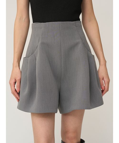 【SNIDEL】Sustainableタックボリュームショートパンツ　グレー 1 SNIDEL（スナイデル） パンツ Sustainableタックボリュームショート