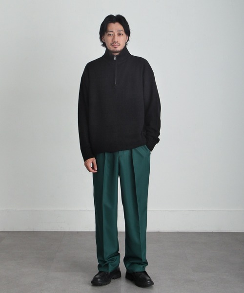 「ZIP FIVE」 長袖ニット LARGE ベージュ メンズ_画像7