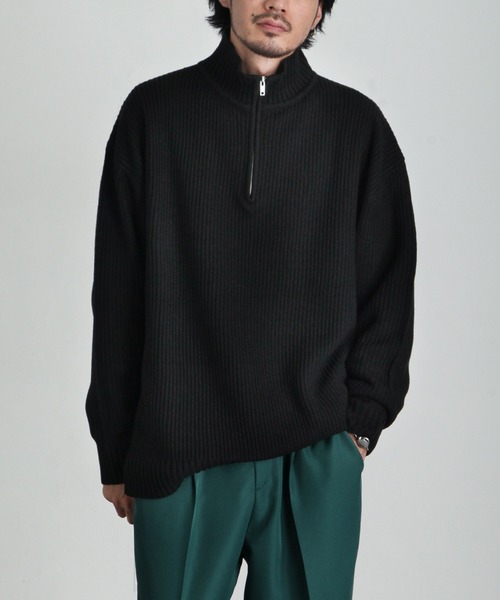 「ZIP FIVE」 長袖ニット LARGE ベージュ メンズ_画像8