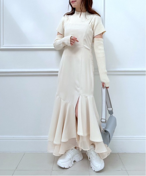 「OLIVE des OLIVE」 キャミソールワンピース FREE ネイビー レディース_画像7