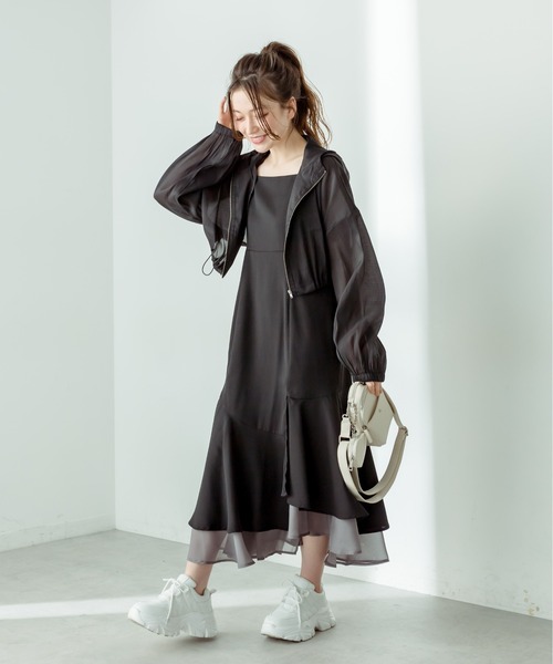 「OLIVE des OLIVE」 キャミソールワンピース FREE ネイビー レディース_画像8
