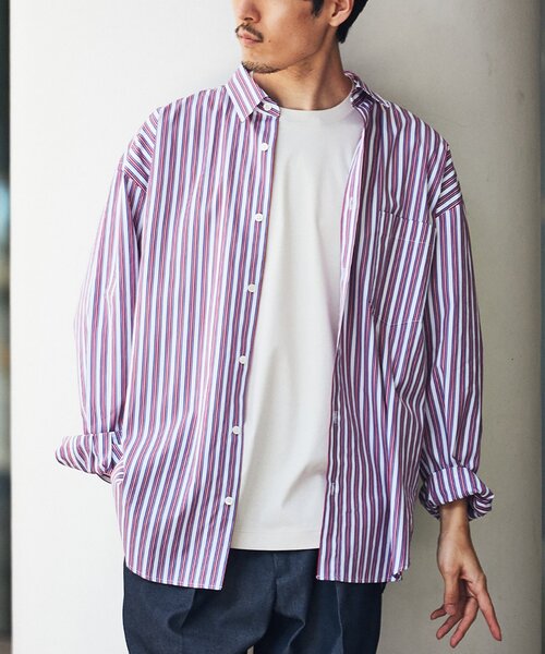 「EDIFICE」 長袖シャツ「THOMAS MASONコラボ」 LARGE ブルー メンズの画像