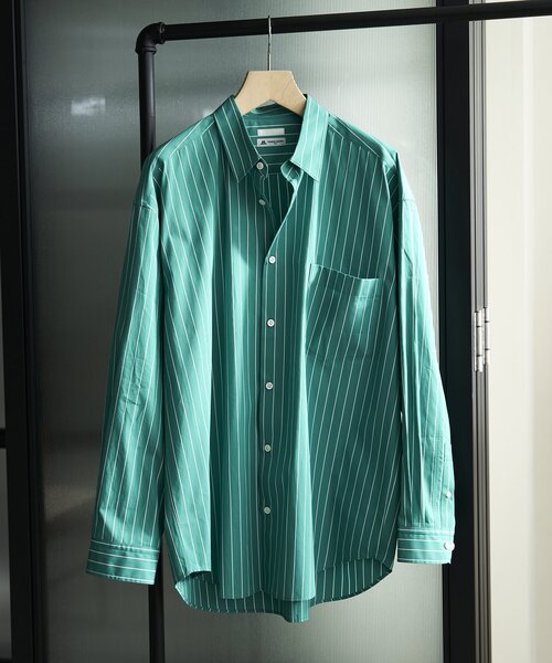 「EDIFICE」 長袖シャツ「THOMAS MASONコラボ」 LARGE ブルー メンズの画像