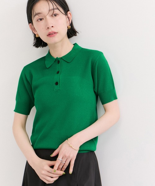 LE CERCLE par rope' ポロシャツ ポロ カノコ編みニットポロ
