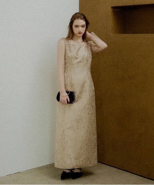 ドレス Shouder frill jacquard dressの画像