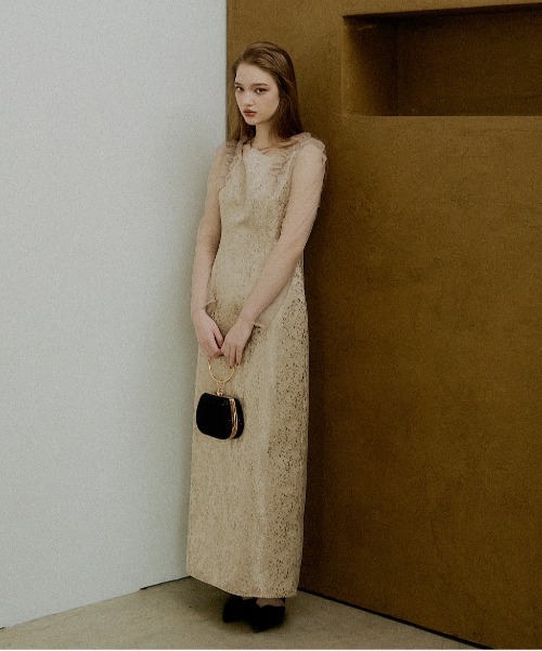 ドレス Shouder frill jacquard dressの画像