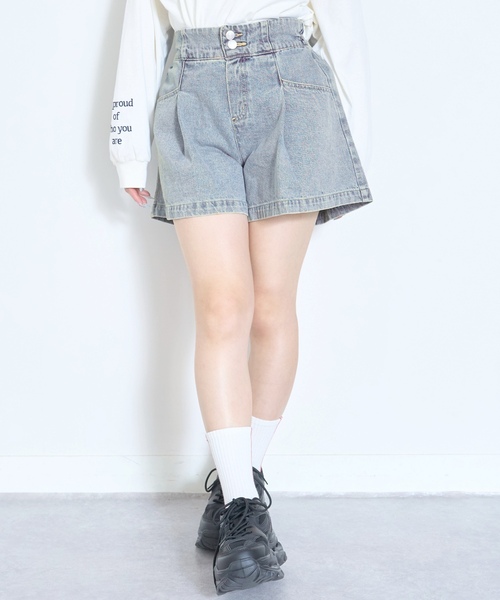 LOVETOXIC パンツ 美脚見えタックフレアキュロット キッズ 子供服
